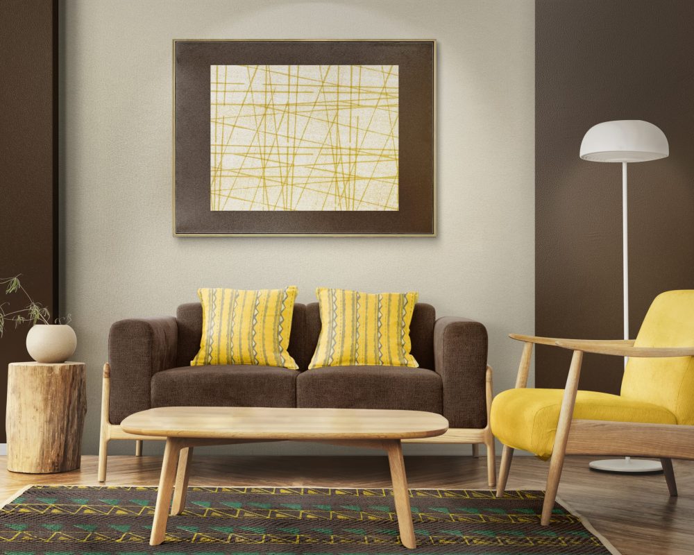 Scandinavian living room interior design zoom background